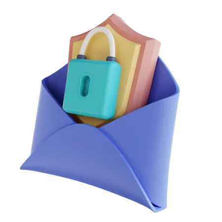 E-mail de segurança  3D Illustration