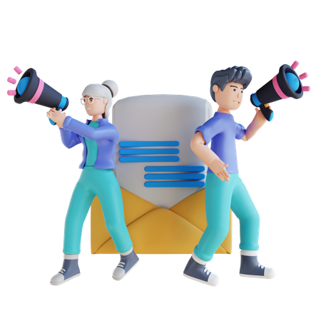 E-Mail Marketing  3D Illustration