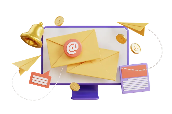 E-Mail Marketing  3D Illustration