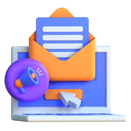 E-mail marketing direto  3D Icon