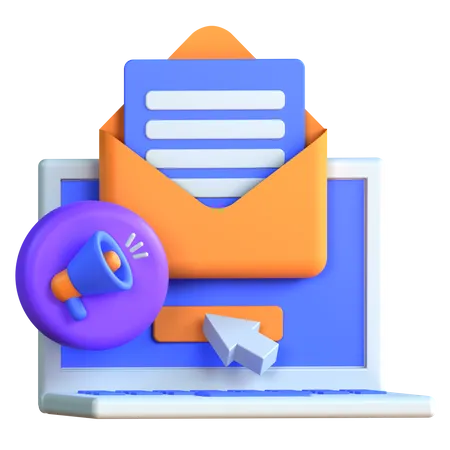 E-mail marketing direto  3D Icon