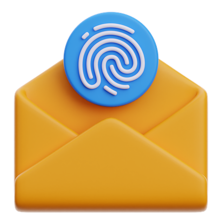 E-Mail mit Fingerabdrucksicherheit  3D Icon