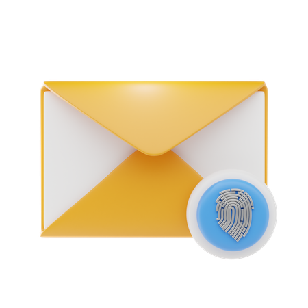 E-Mail mit Fingerabdrucksicherheit  3D Icon