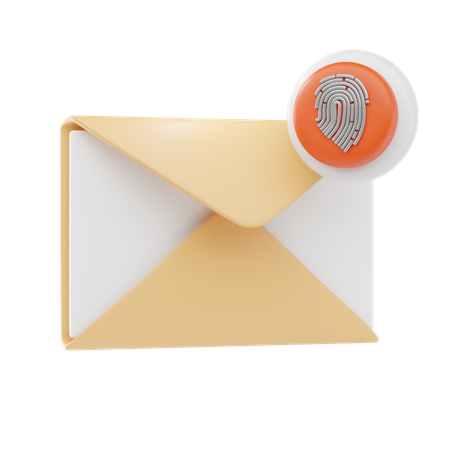 E-Mail mit Fingerabdrucksicherheit  3D Icon