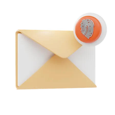 E-Mail mit Fingerabdrucksicherheit  3D Icon