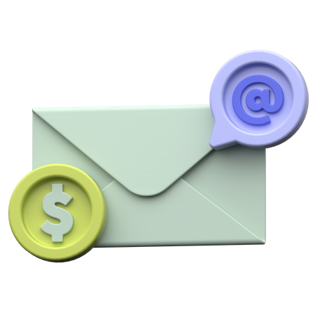 Pagamento por e-mail  3D Icon