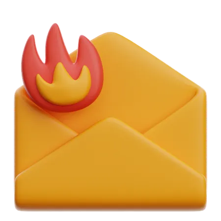 E-mail queimado  3D Icon