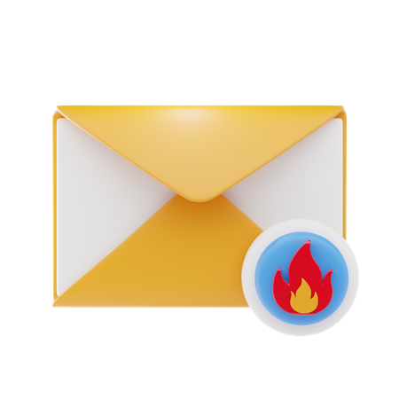 E-mail queimado  3D Icon