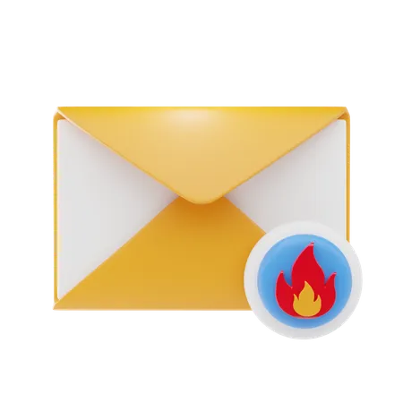 E-mail queimado  3D Icon