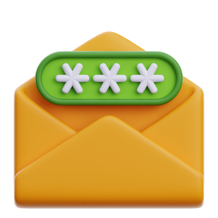 Senha do e-mail  3D Icon