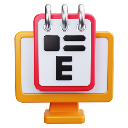 E Note  3D Icon