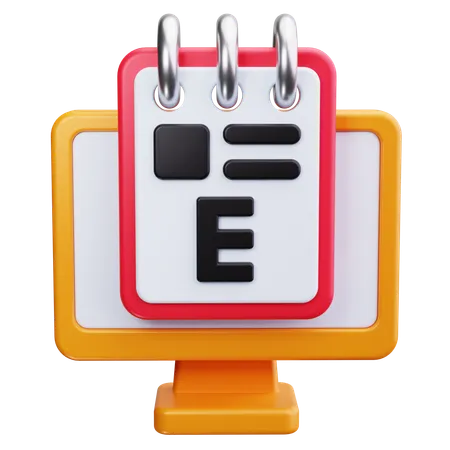 E Note  3D Icon