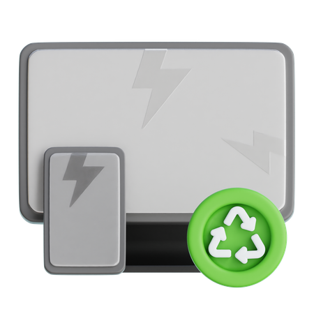 E reciclagem de resíduos  3D Icon