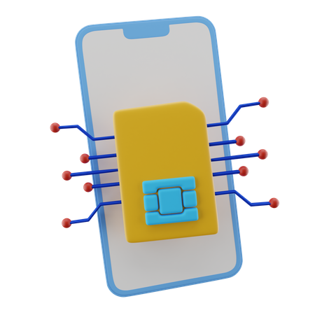 E Sim  3D Icon