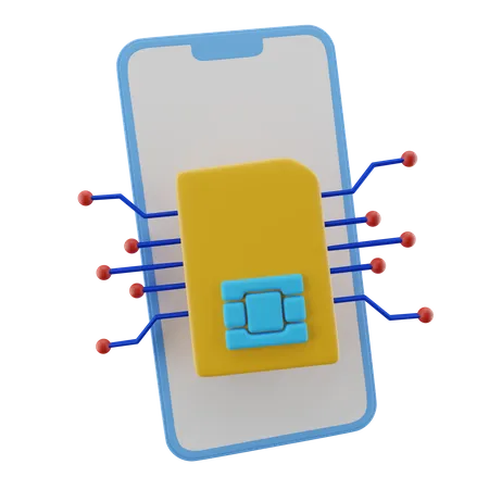 E Sim  3D Icon