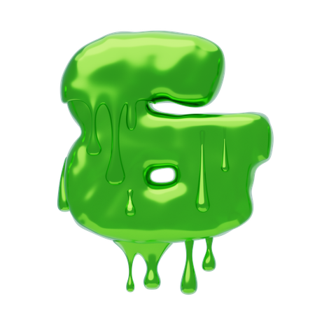 E Sinal Símbolo Forma Slime Texto  3D Icon