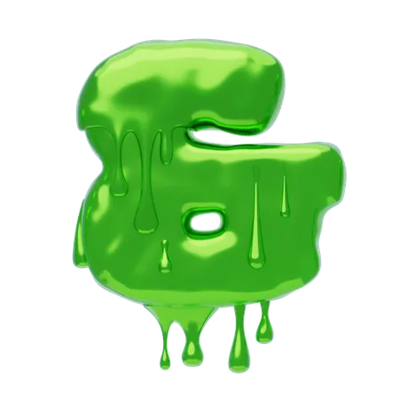 E Sinal Símbolo Forma Slime Texto  3D Icon