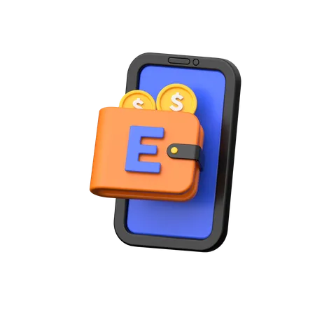 E Wallet 3 D Icon Represents Digital Payment Convenience Featuring A Modern Wallet Design With Electronic Elements In A Dynamic Three Dimensional Format 3D Icon