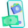 e-wallet 3d illustration