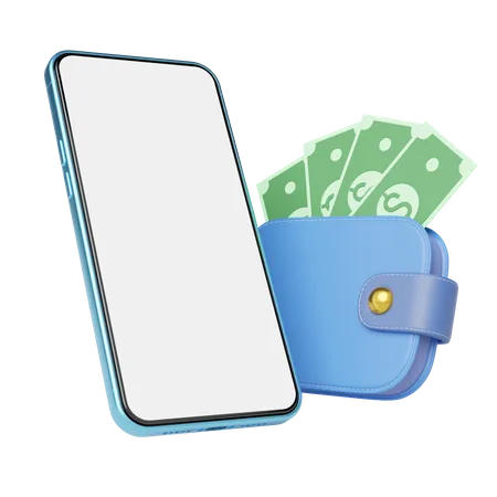 Phone With Cash Money Into Wallet Float On Transparent Mobile Banking And Online Payment Service Saving Money Wealth And Business Financial Concept Smartphone Money Transfer Online 3 D Render 3D Icon