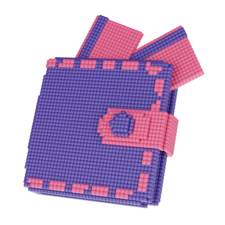 E Wallet Icon In Voxel Stlye 3D Icon
