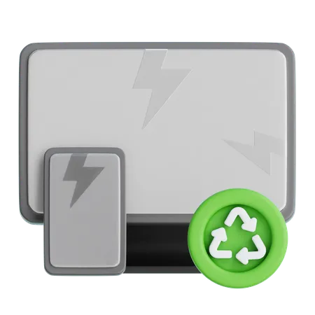 E Waste Recycling  3D Icon