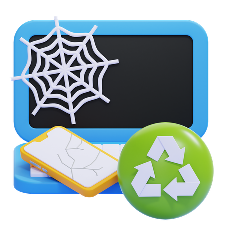 E-Waste Recycling  3D Icon