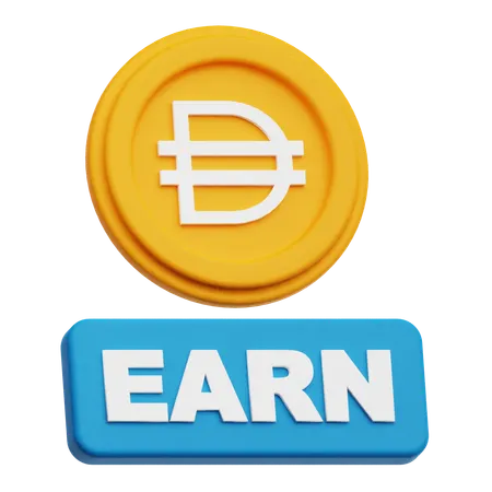 Earn Dai Token  3D Icon