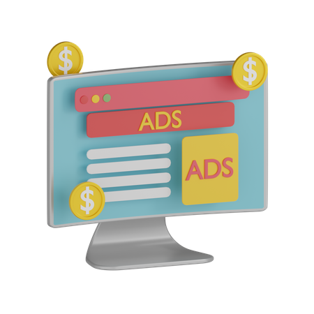 Earning From Ads  3D Icon