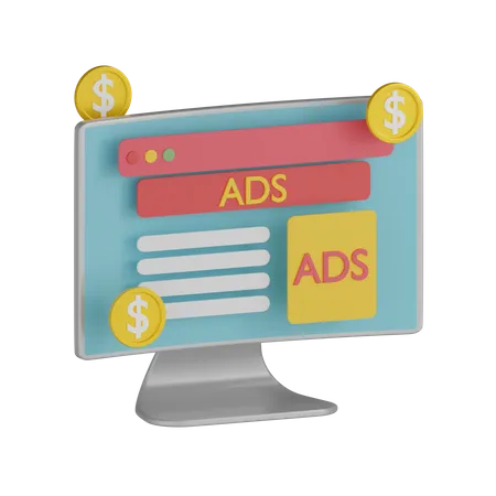 Earning From Ads  3D Icon