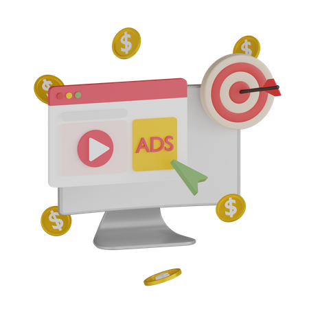 Earning From Ads  3D Icon