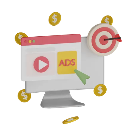 Earning From Ads  3D Icon