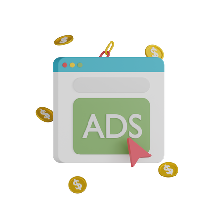 Earning From Ads 3D Icon
