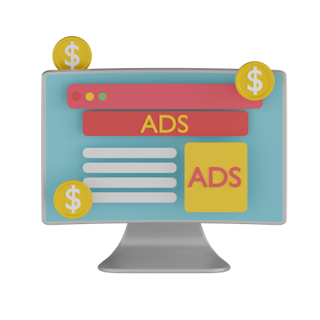 Earning With Ads  3D Icon