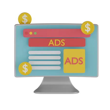 Earning With Ads  3D Icon