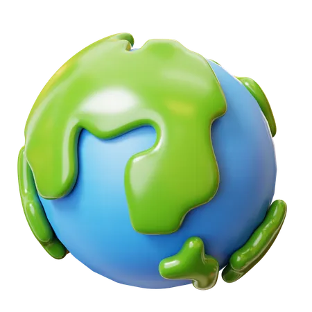 3 D Cute Cartoon Planet Earth Globe Earth Day International Mother Earth Day Science Fiction And Comic Galaxy Space Concept 3D Icon