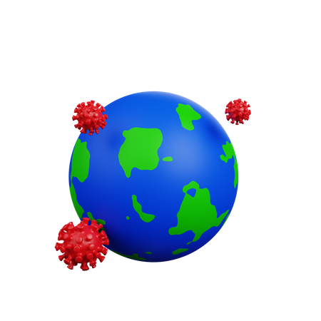 Earth affected with corona  3D Illustration