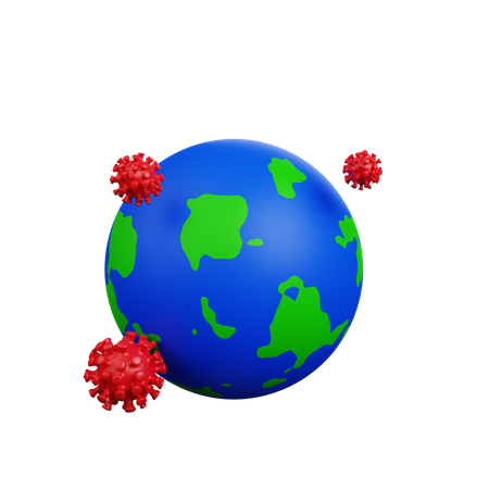 Earth affected with corona 3D Illustration