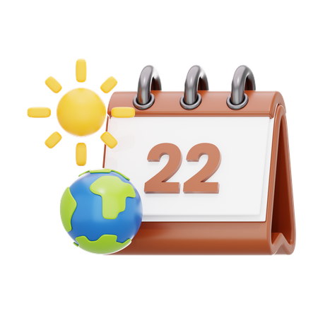 Earth and Calendar  3D Icon