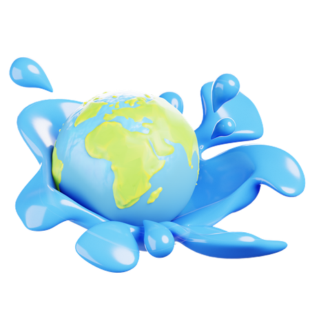 Earth and Clean Water  3D Icon
