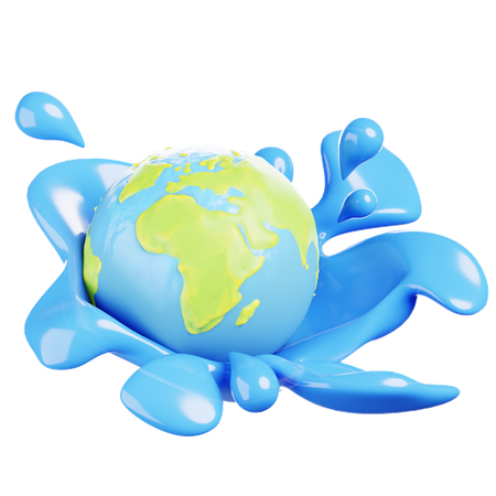 Earth and Clean Water  3D Icon