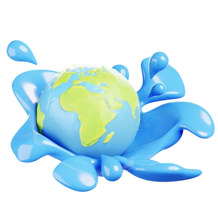 Earth and Clean Water  3D Icon