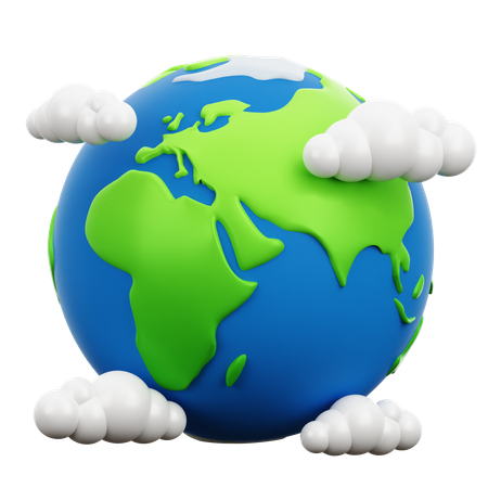 Earth And Clouds  3D Icon