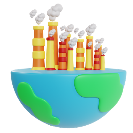 Earth And Ecology Pollution And Industry  3D Icon