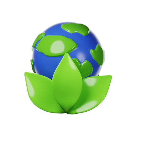 Earth And Leaf  3D Icon