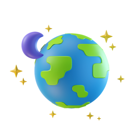 Earth And Moon  3D Illustration