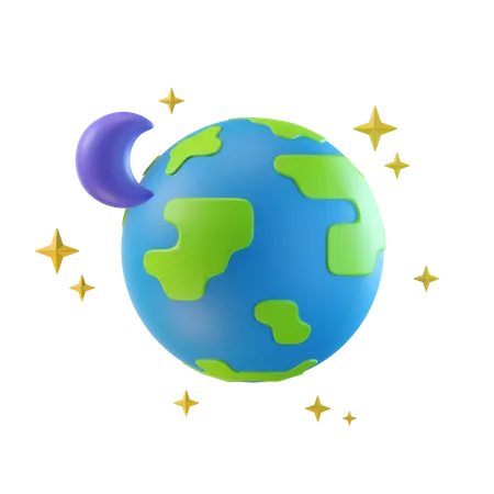 Earth And Moon  3D Illustration