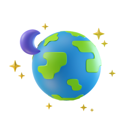 Earth And Moon 3D Illustration