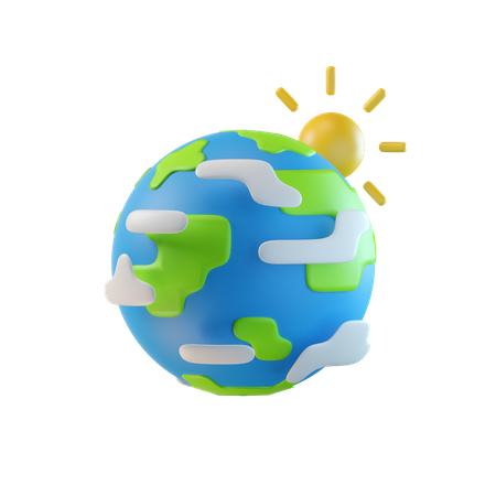 Earth And Sun  3D Illustration