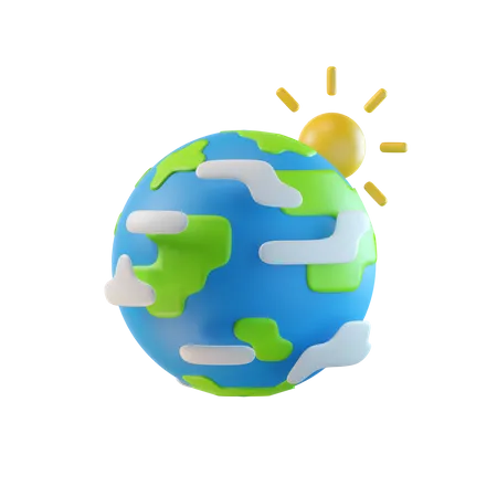 Earth And Sun  3D Illustration